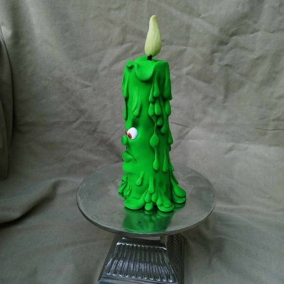 💚🐸 Melting 🕯🎃 Candle Face 🕷 Neon Green - Picture 5 of 11